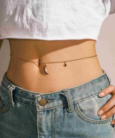 Cadena de cintura con dije de luna (swbody18200424741)