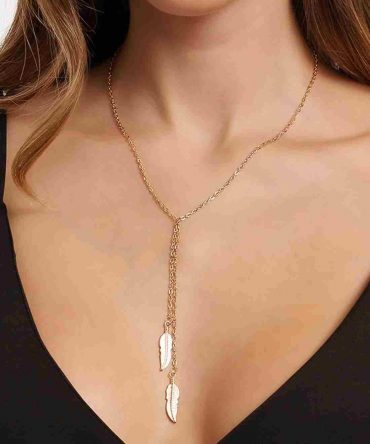 Collar de eslabones con colgante de hoja (necklaceNC160317308)