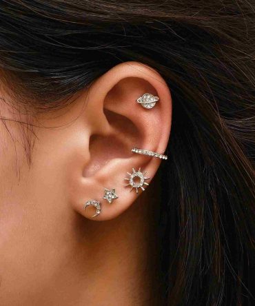Earcuff zarcillos con diamante de imitación - 5 Piezas (swear18210422515)