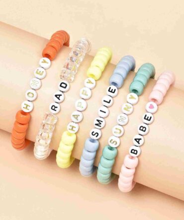 Pulsera con diseño de cuenta con letra - 1 Pieza (swbracele18200727934)