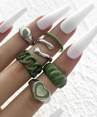 Anillos con adorno de corazón - 6 Piezas (sw2108190736712213)