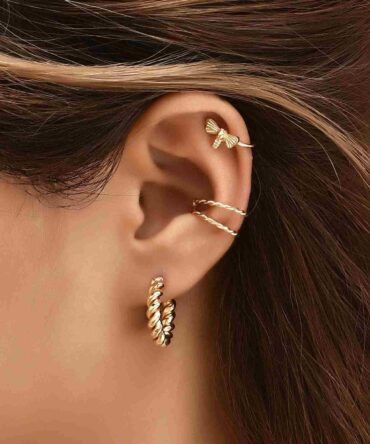 Earcuff zarcillos con diseño girante - 5 Piezas (swear18201203461)