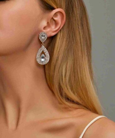 Zarcillos con decoración de diamantes de imitación (sj2303184303344486)