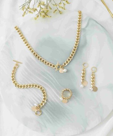 Set joya con diseño de perla artificial - 5 Piezas (sj2111022211200999)