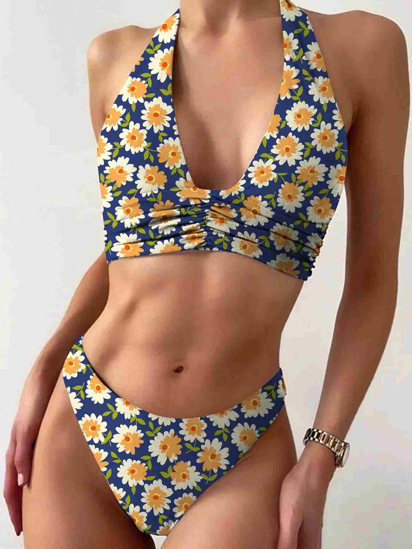 Traje de baño halter floral (sw2107019109586009)