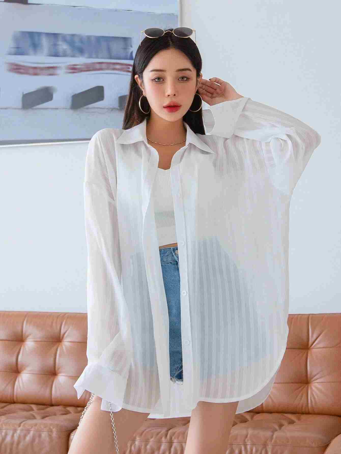 Blusa con hombros caídos sin camisola (sw2111094712712727) - Imagen 5