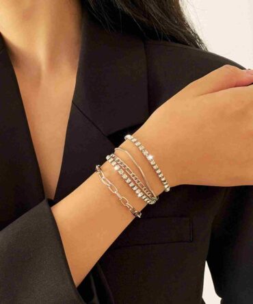 Pulsera con diamante de imitación - 5 Piezas (swbracele18201103981)