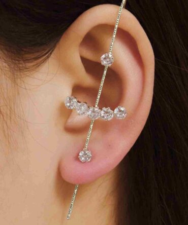 Earcuff zarcillo de decoración de diamantes de imitación (rj2206062502272224)