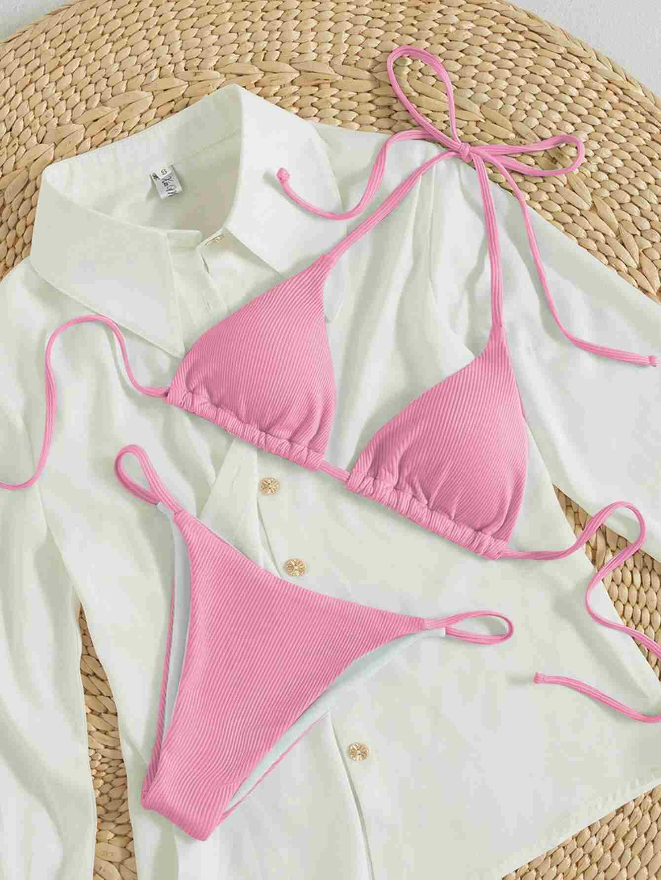 Traje de baño triángulo halter de canalé (sw2204045308088755) - Imagen 3
