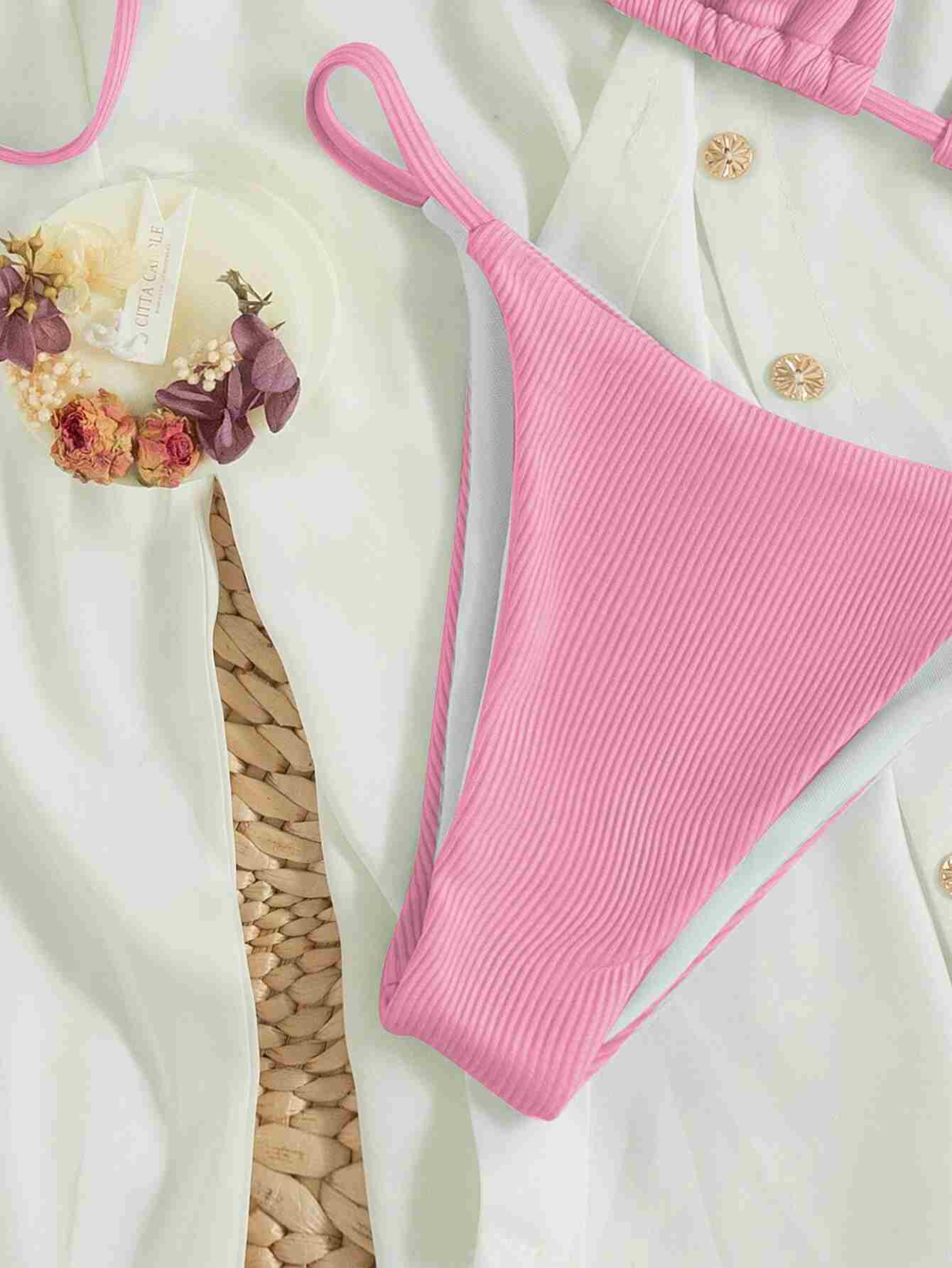 Traje de baño triángulo halter de canalé (sw2204045308088755) - Imagen 5