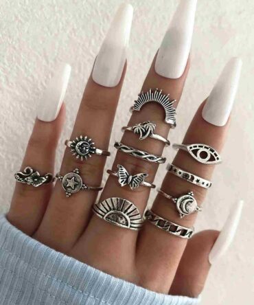 Anillos con diseño de sol -12 Piezas (sj2111234122356309)