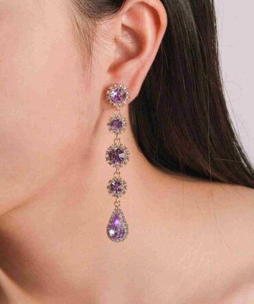 Zarcillos de gota de agua con diseño de diamante de imitación (sj2112020438084474)