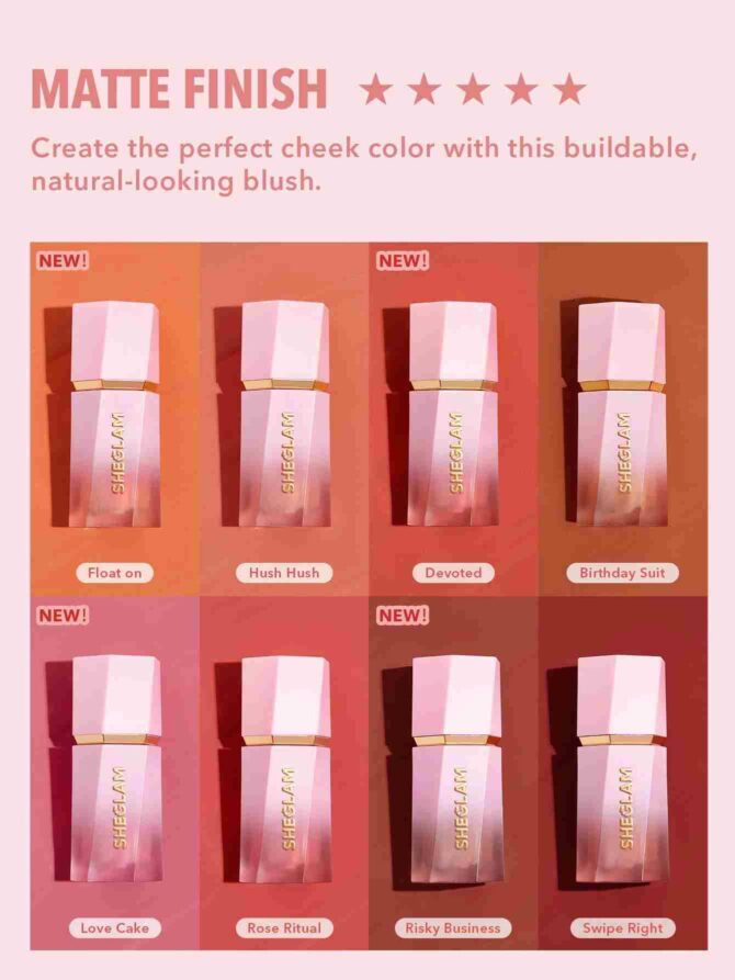 SHEGLAM - Color Bloom Liquid Blush Matte Finish-Swipe Right (sbbeauty31210604833) - Imagen 5