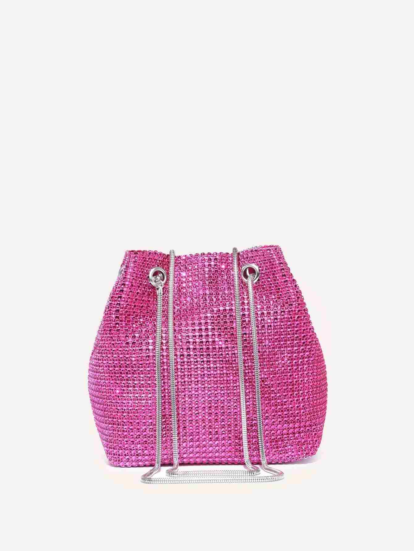 Bolso cubo mini con diseño de diamante brillos de imitación (sg2204263660829365) - Imagen 2