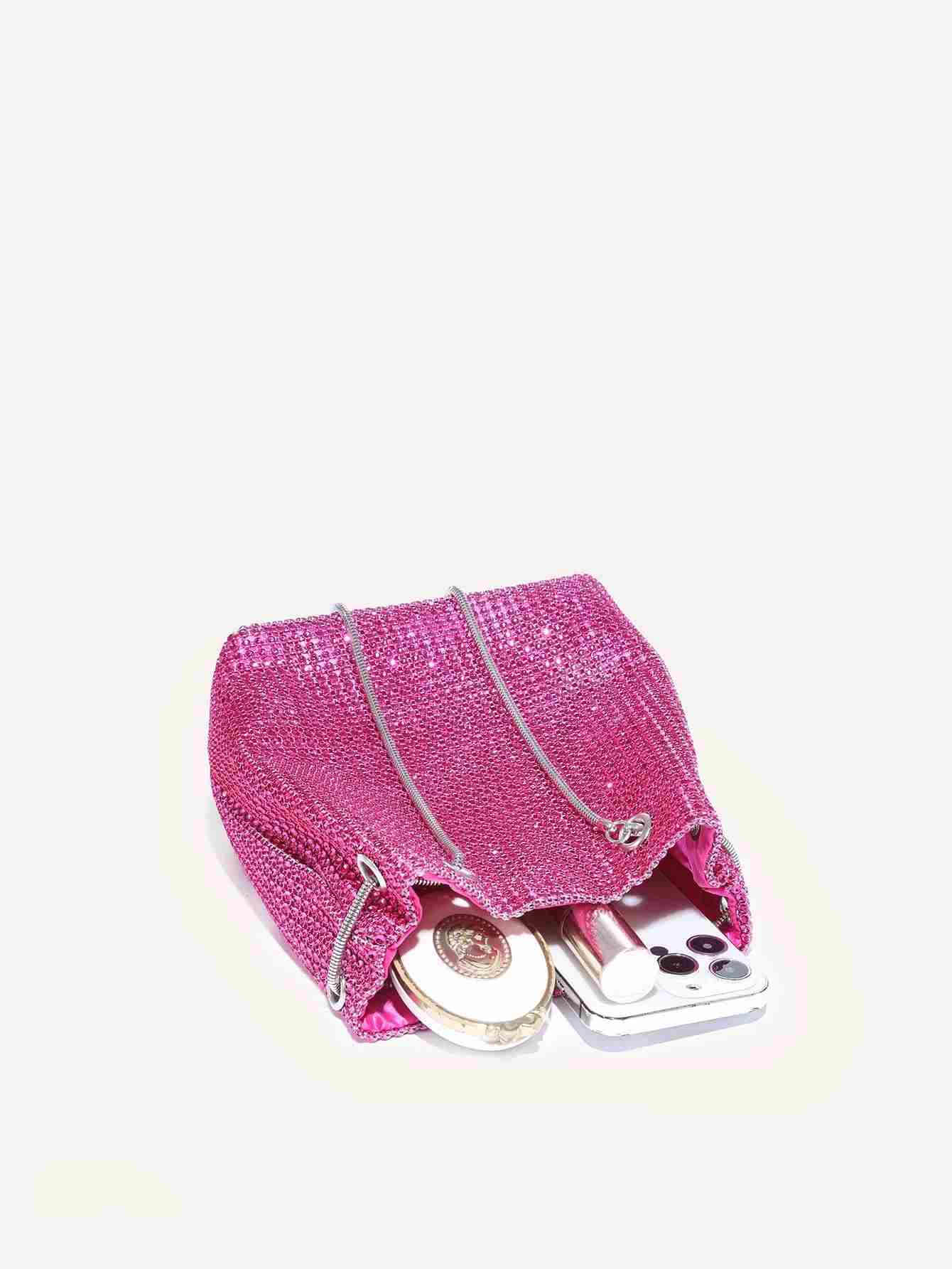 Bolso cubo mini con diseño de diamante brillos de imitación (sg2204263660829365) - Imagen 4