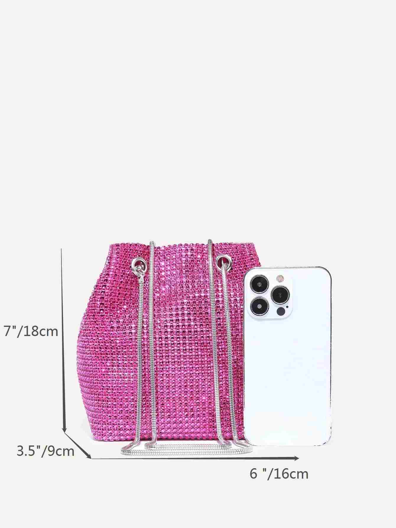 Bolso cubo mini con diseño de diamante brillos de imitación (sg2204263660829365) - Imagen 6