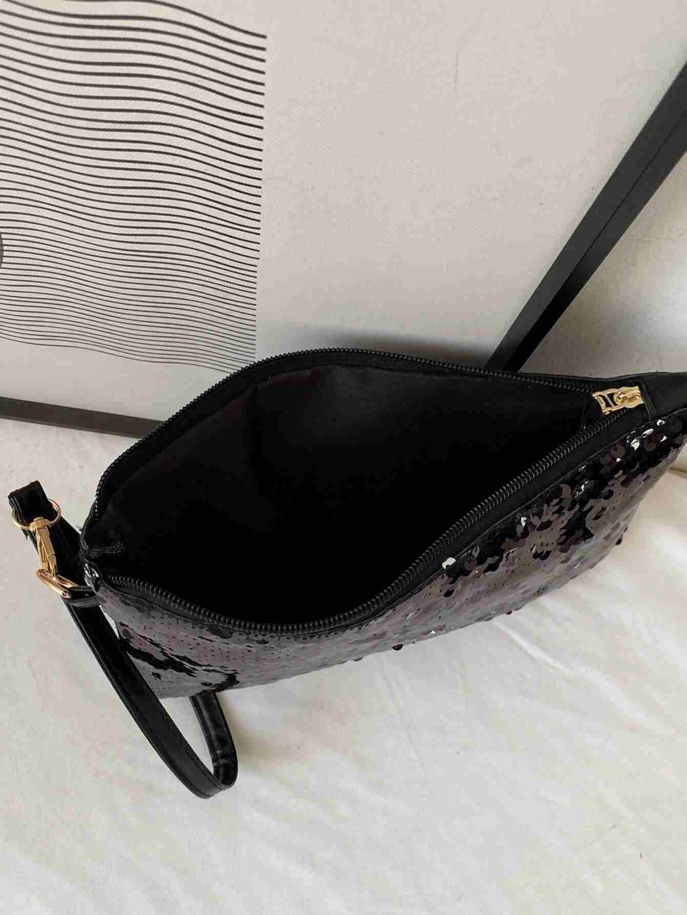 Bolso cuadrado con lentejuelas con muñequera (sg2205140293391710) - Imagen 6