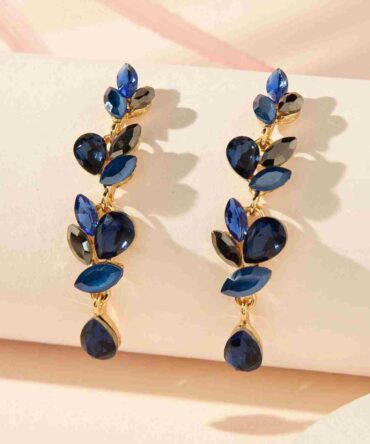 Zarcillos largos con diseño de cristal (sj2111233964290853)