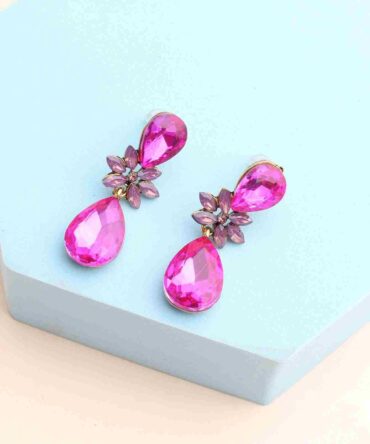 Zarcillos con gota de agua con diamante brillos de imitación (sj2205058434774478)