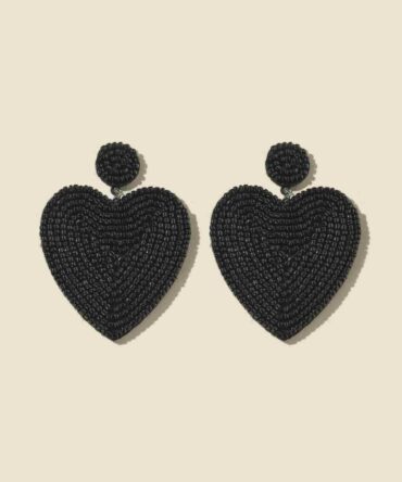 Zarcillos largos con diseño de corazón con cuenta (swear03200826292)
