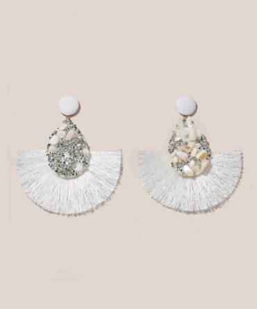 Zarcillos con fleco con diamante de imitación (swear18210616036)