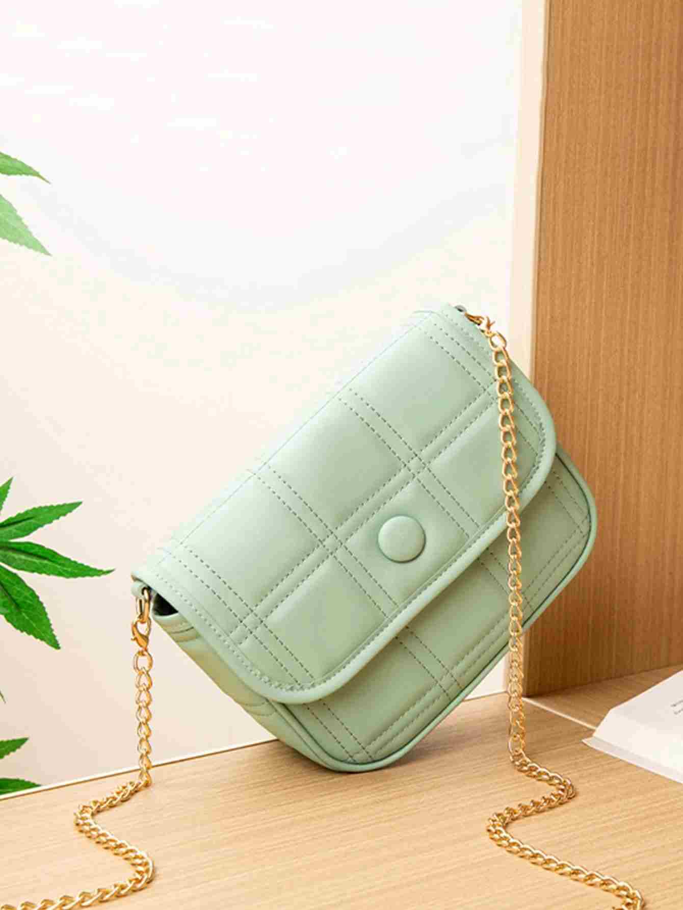 Bolso cuadrado con cadena y solapa acolchada (rg2211130089143182) - Imagen 3