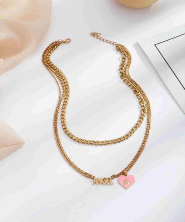 Collar a capas con accesorio de corazón (sj2202271197845773)