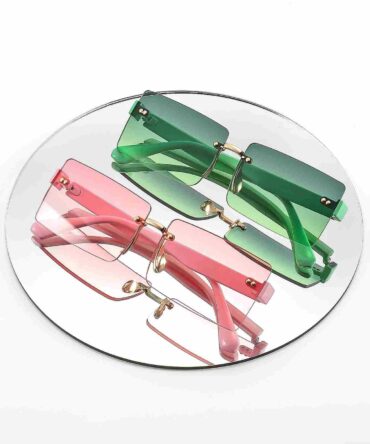 Lentes sin montura cuadrado de lentes de ombré - 1 Pieza (sc2205116449442999)