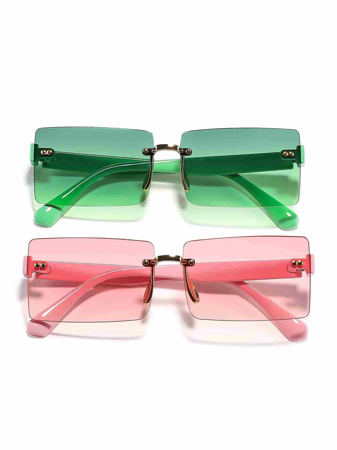 Lentes sin montura cuadrado de lentes de ombré - 1 Pieza (sc2205116449442999) - Imagen 2