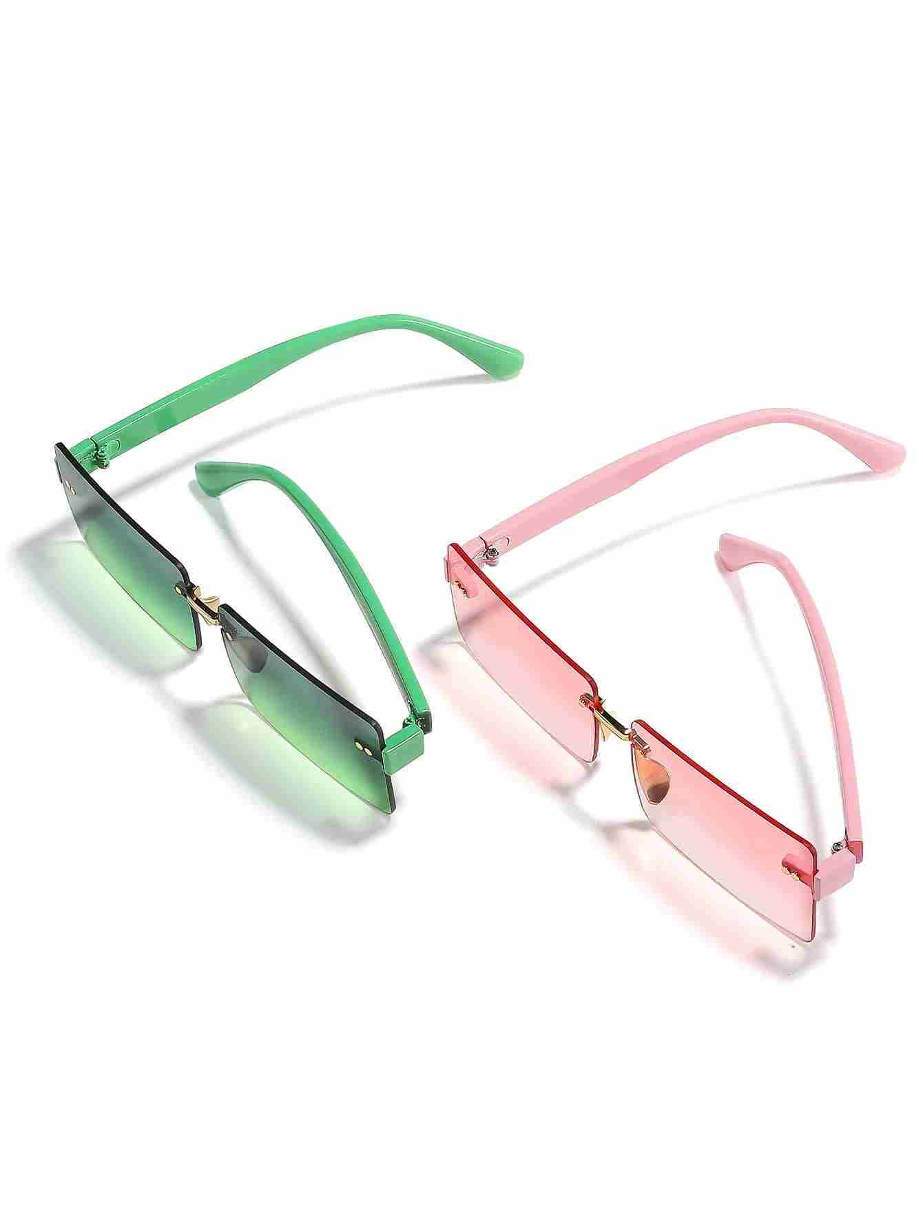 Lentes sin montura cuadrado de lentes de ombré - 1 Pieza (sc2205116449442999) - Imagen 4