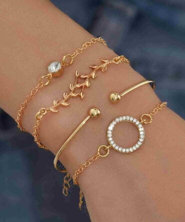 Pulsera con diseño de diamante de imitación - 4 Piezas (sj2203215574245020)