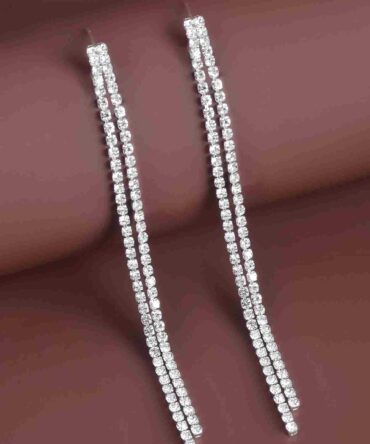 Zarcillos largos con diamante de imitación (swear18210520857)