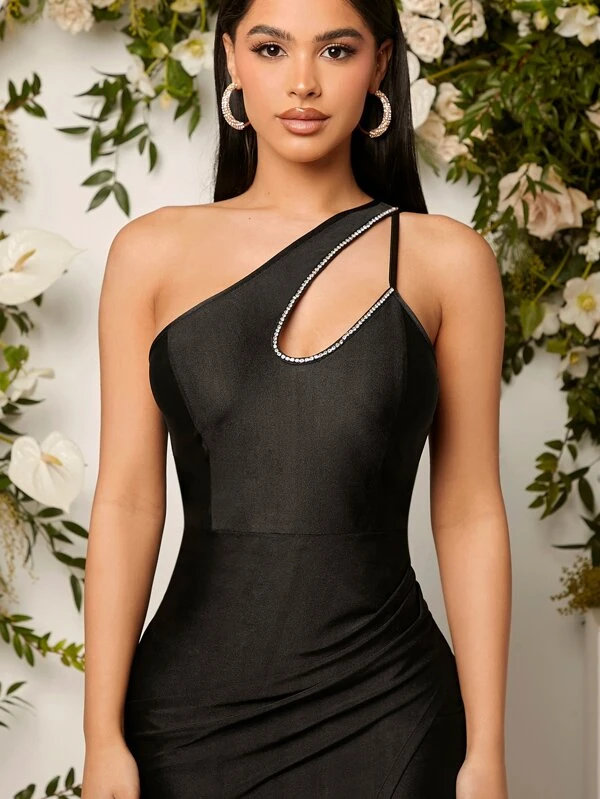 Vestido de muslo con abertura de un hombro (sn2210290337387397) - Imagen 7