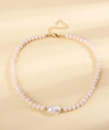 Collar con cuenta con diseño de perla artificial (sj2206166898855511)