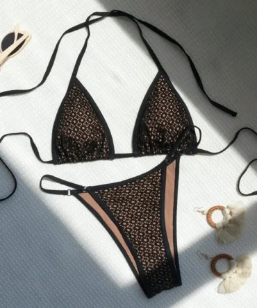 Traje de baño triángulo halter con abertura (st2305187893628558)