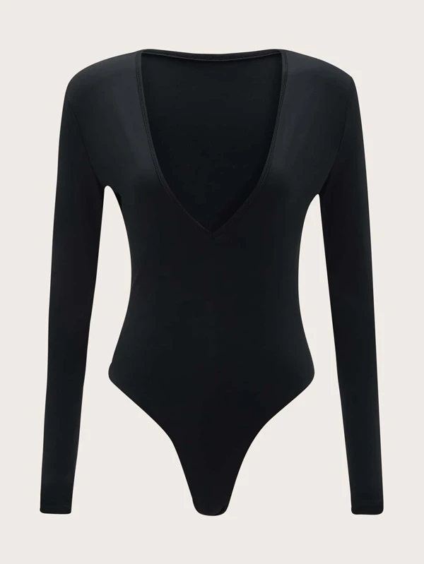 Body ajustado unicolor de cuello profundo (swbodysui07200825082) - Imagen 6