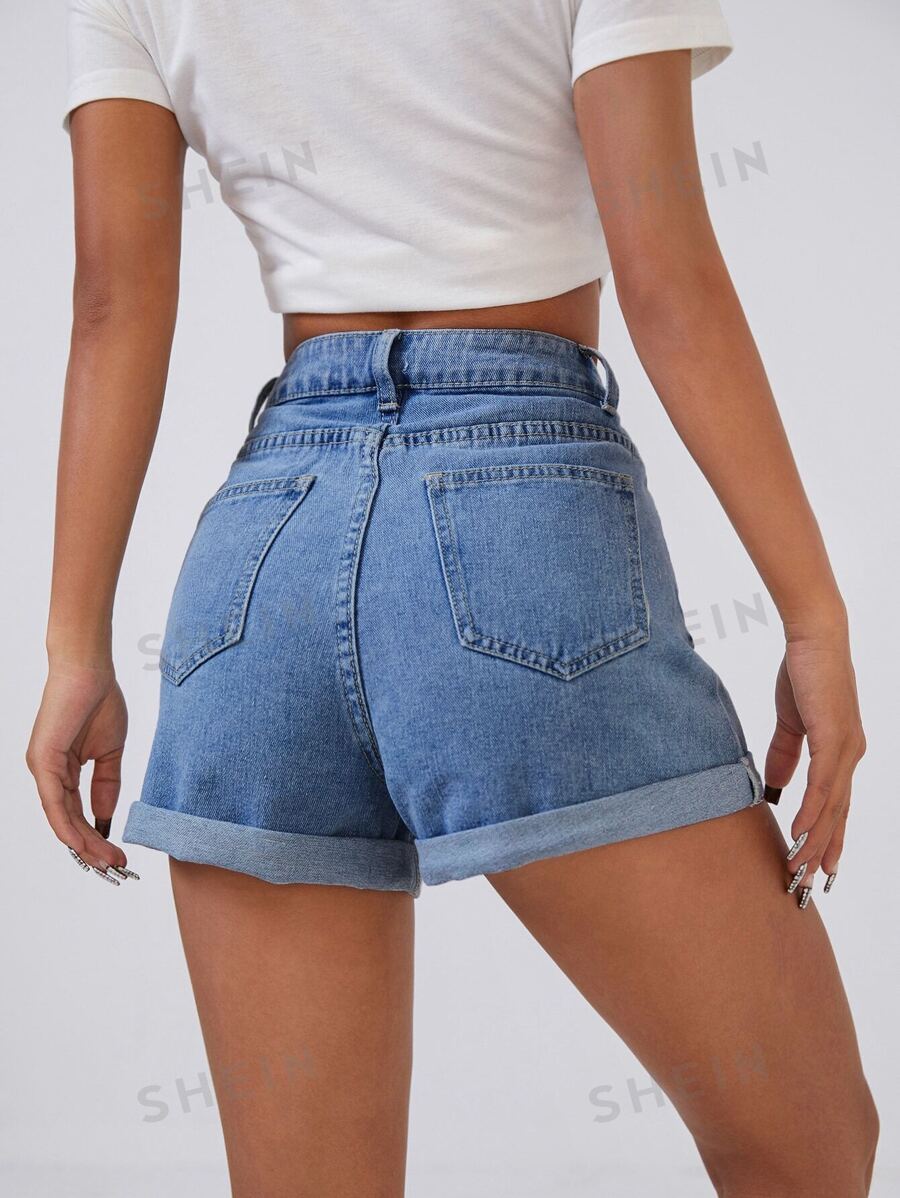 Pantalones cortos rectos de cintura alta (sw2204260550029940) - Imagen 2