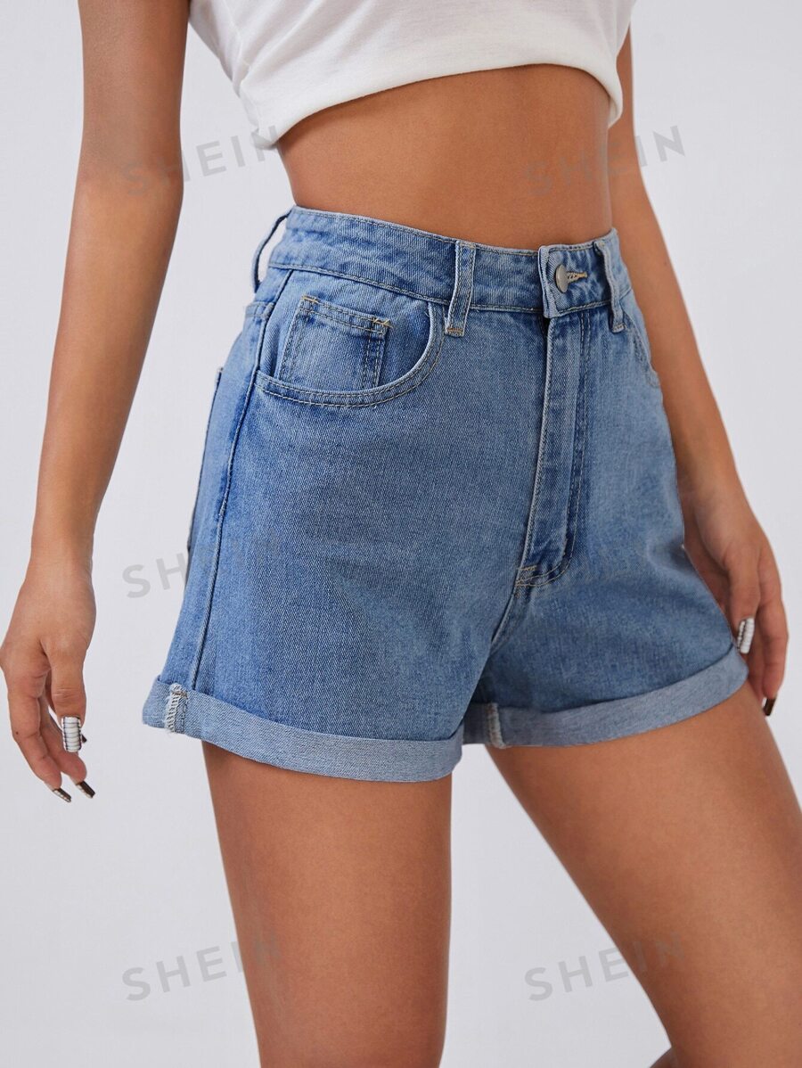 Pantalones cortos rectos de cintura alta (sw2204260550029940) - Imagen 5