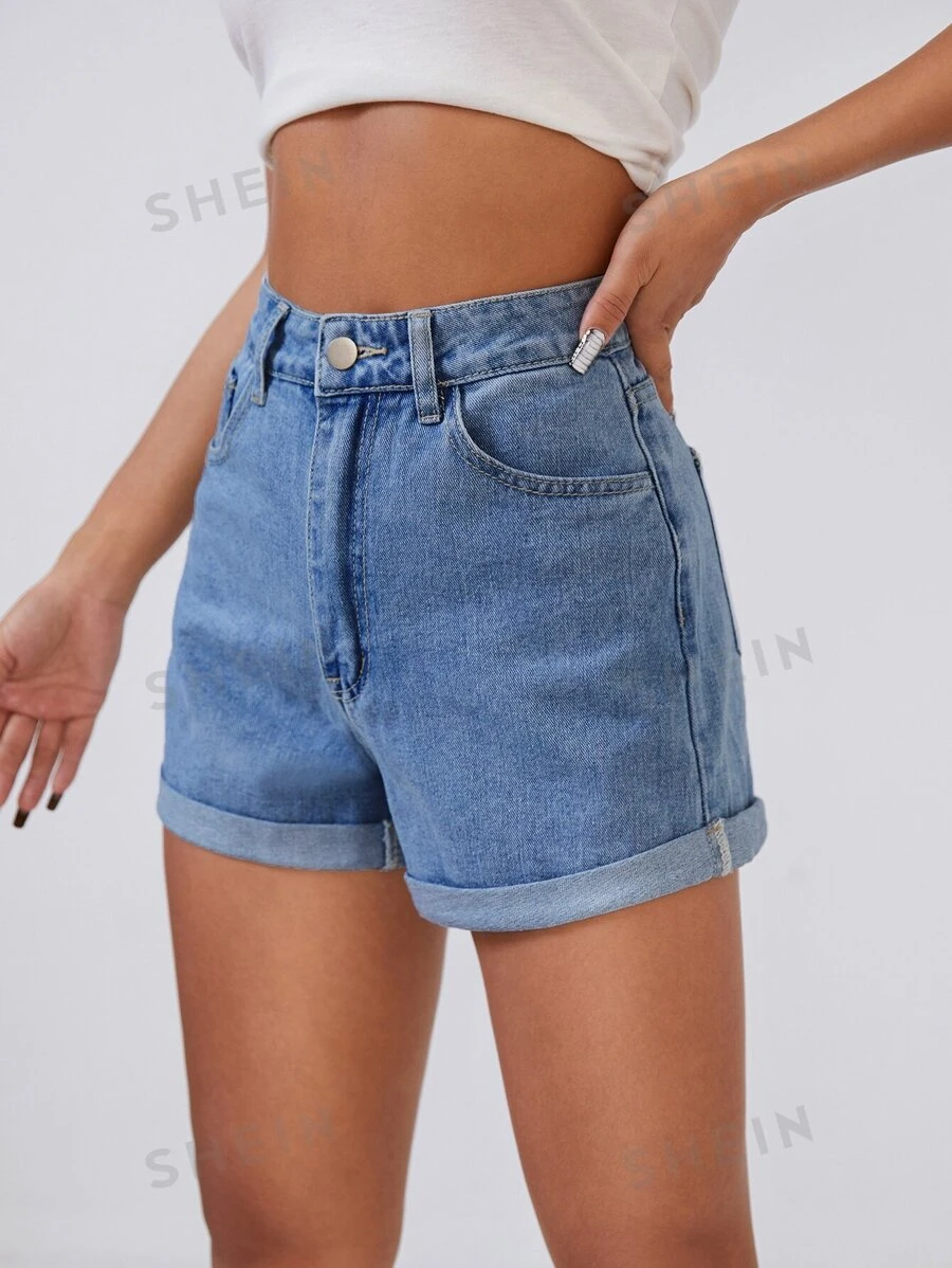 Pantalones cortos rectos de cintura alta (sw2204260550029940) - Imagen 6