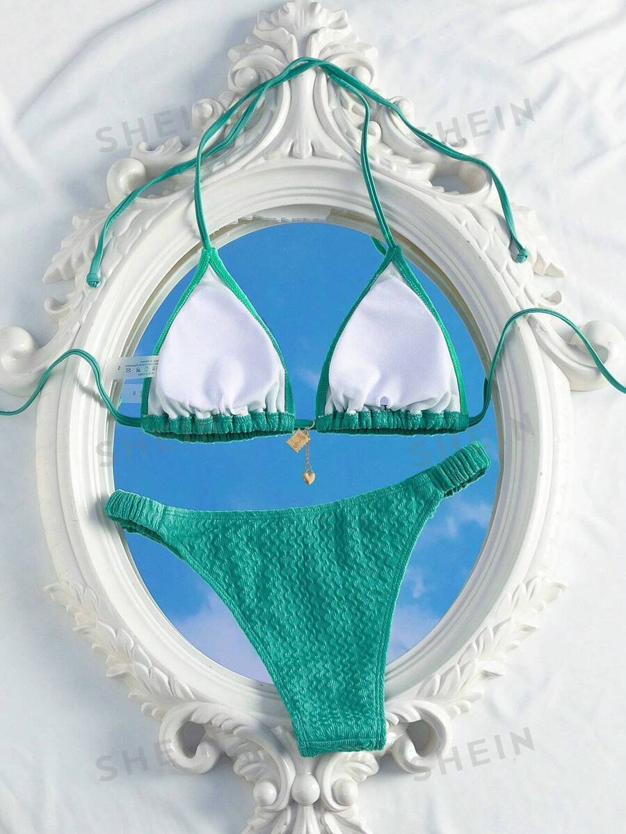 Traje de baño con copa triangular texturizada (sz2309218222891191) - Imagen 2