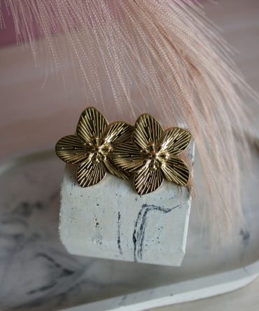 .Golden flower earrings (MFW0139-2)