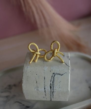 .Zarcillos lazos dorados (MFW0141-2)