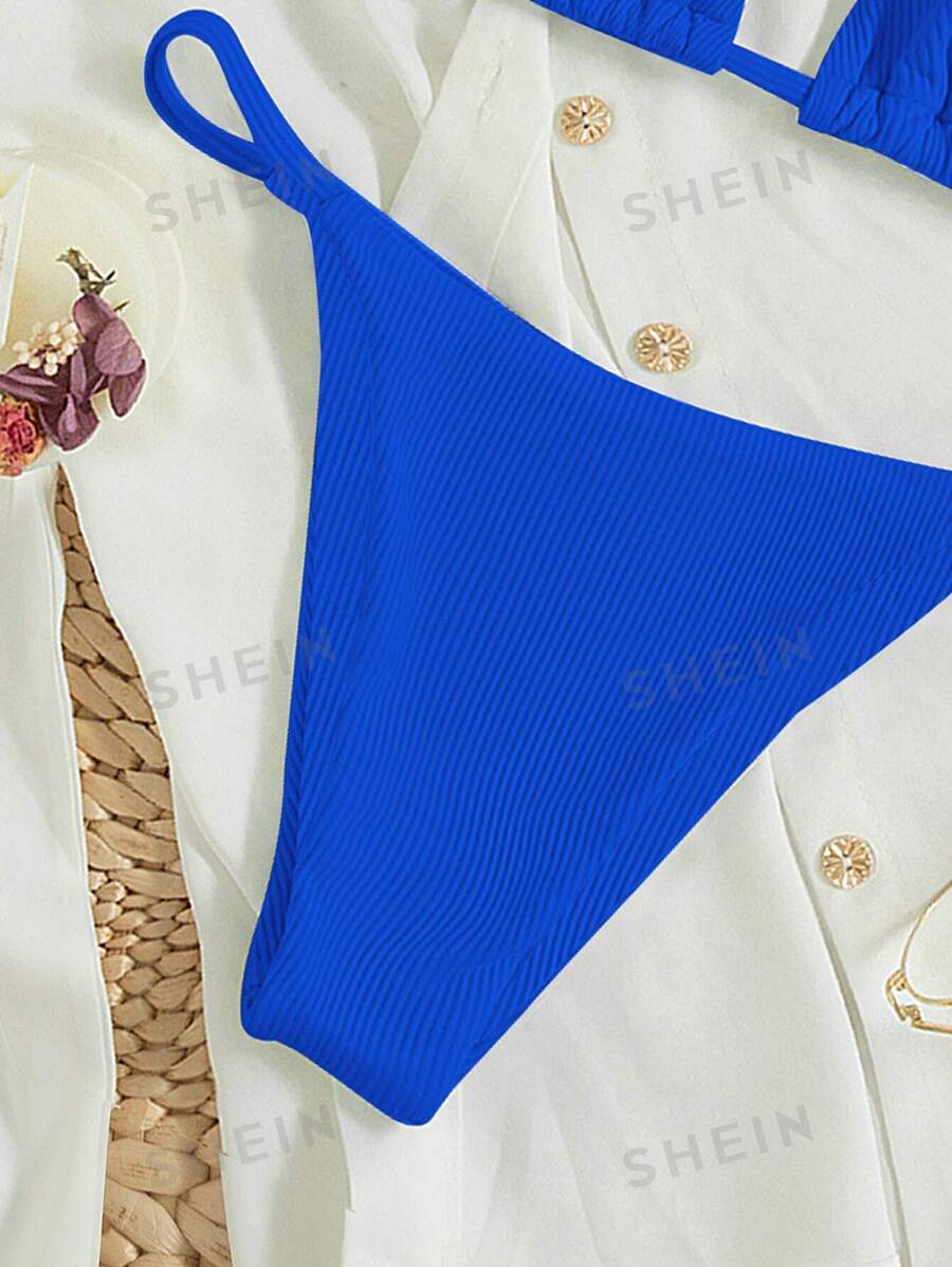 Traje de baño acanalado halter (sw2301318775185778) - Imagen 4