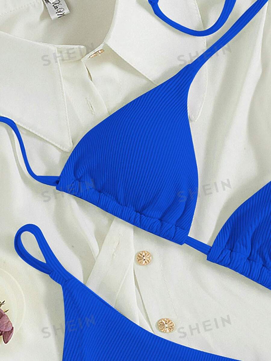 Traje de baño acanalado halter (sw2301318775185778) - Imagen 5