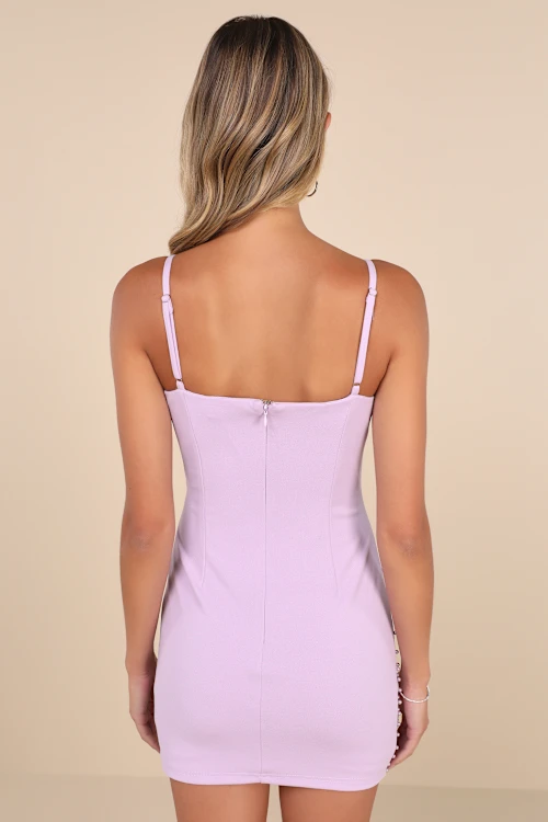 Minivestido lavanda con perlas (LULUS5555555) - Imagen 3