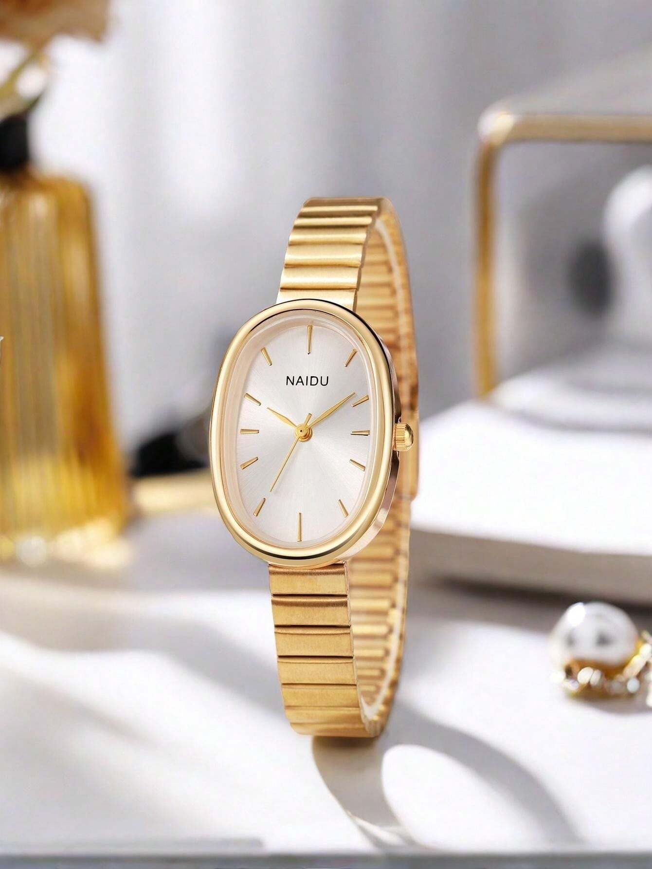Reloj de pulsera ajustable de acero inoxidable en color dorado (sj2410191778252811)