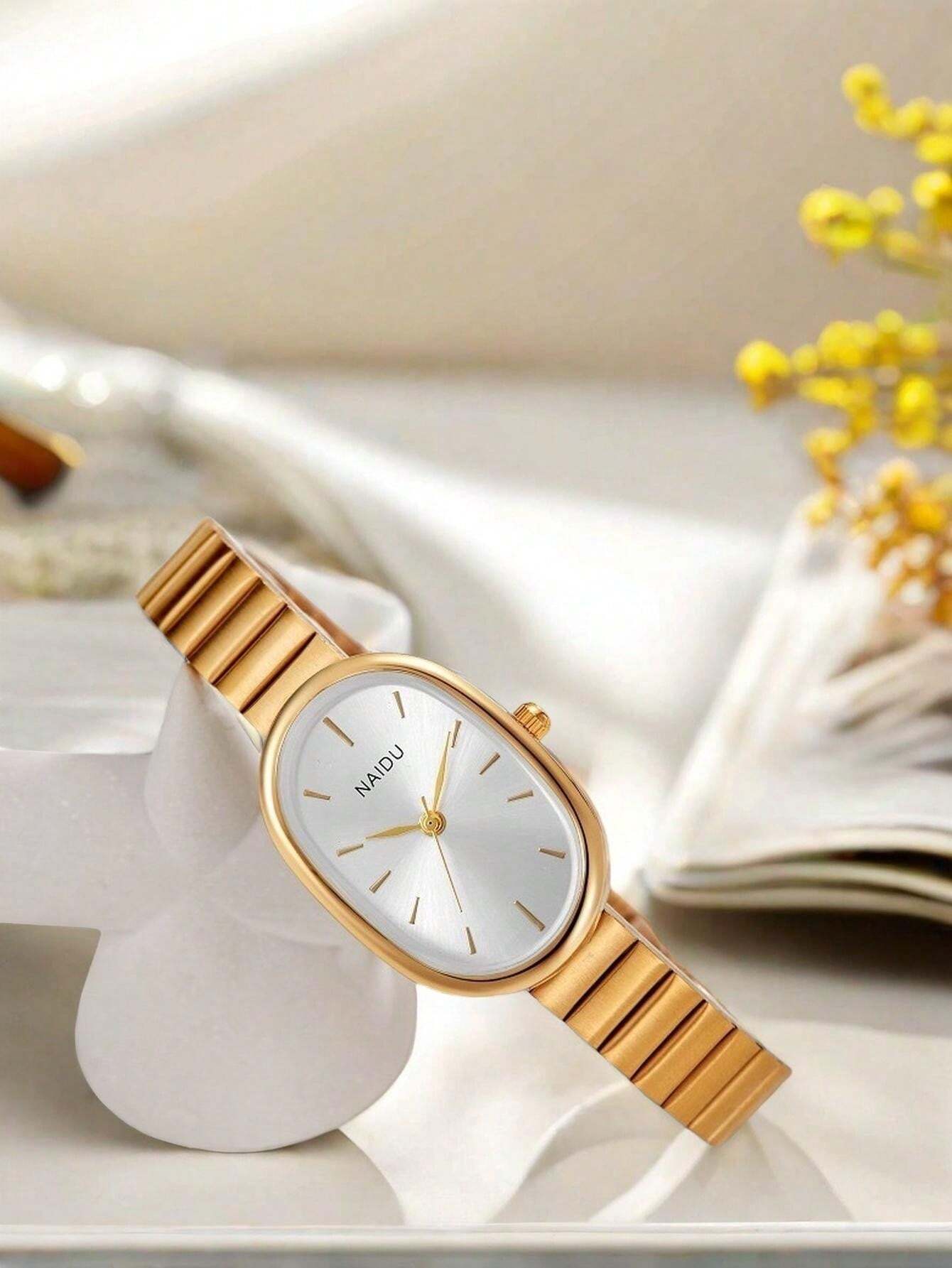 Reloj de pulsera ajustable de acero inoxidable en color dorado (sj2410191778252811) - Imagen 4