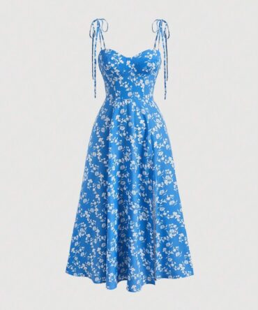 Vestido azul con estampado floral (sw2301074714120711)