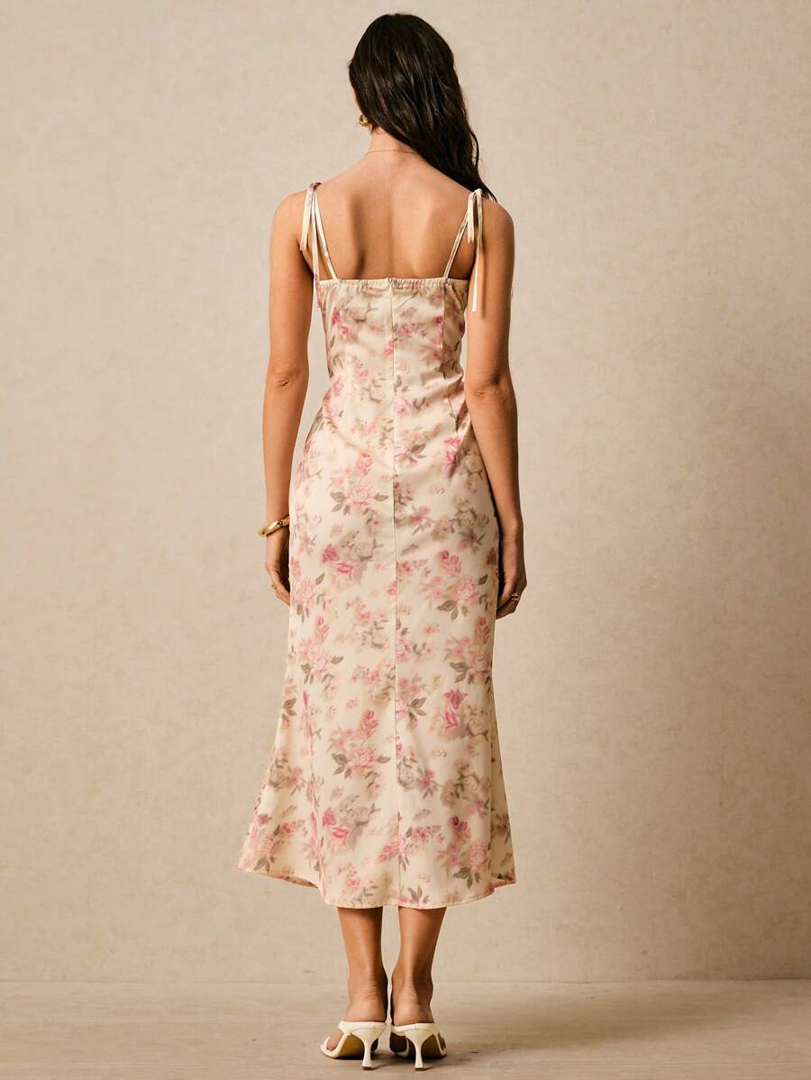 Vestido de tirantes con cuello caído y estampado floral (sz25022110297474702) - Imagen 2