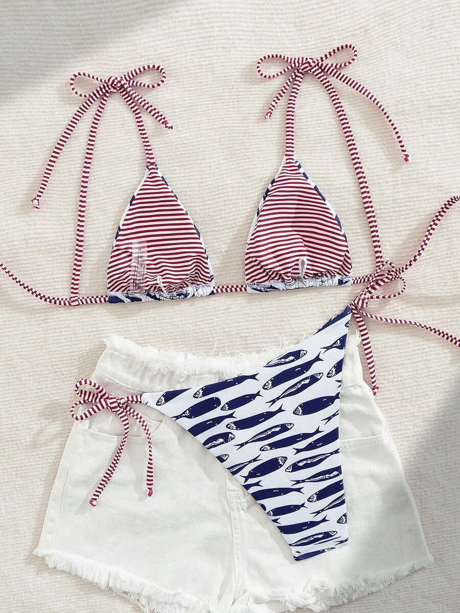 Traje de baño con estampado de pez (sz25060777802857217) - Imagen 2